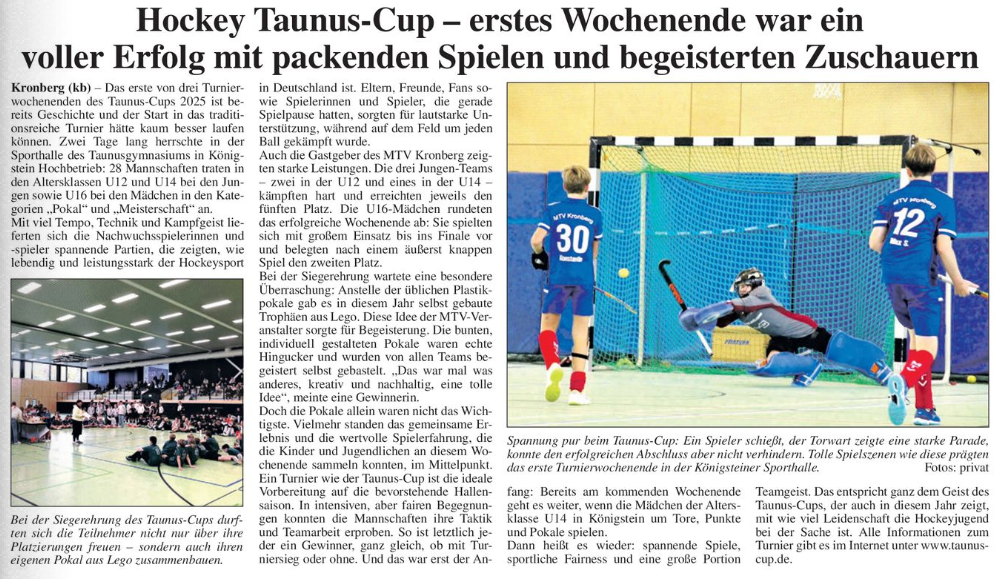 Taunus-Cup Erstes Wochenende Kronberger Bote